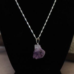 Natural Ametyst Necklace w/ Chain